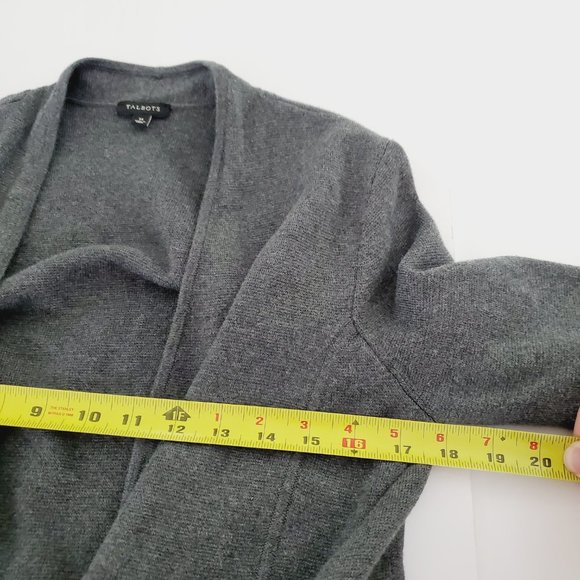 Talbots Cardigan Open Front Classic Cotton Grey M - Picture 8 of 15